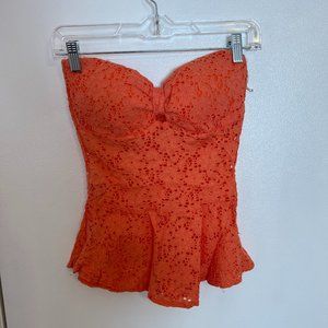 Coral lace top (sleeveless)